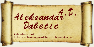 Aleksandar Dabetić vizit kartica